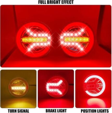 Stopuri LED Ø140mm cu lumină roșie, galbenă și albă