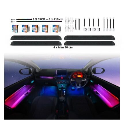 Iluminare ambientală auto Symphony cu efect curcubeu pe uși