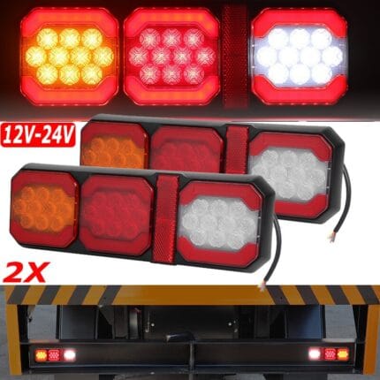 Lămpi spate LED montate pe camion, compatibile 12V–24V