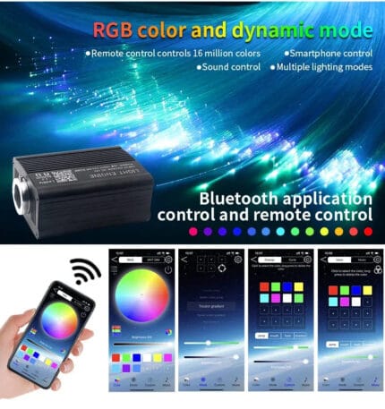 Control aplicație pentru kit fibră optică LED plafon auto